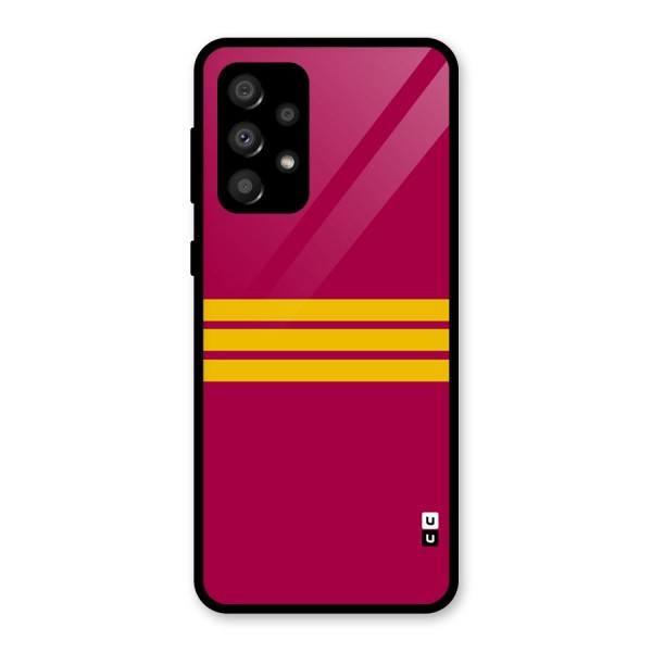 Horizontal Sports Stripes Glass Back Case for Galaxy A32