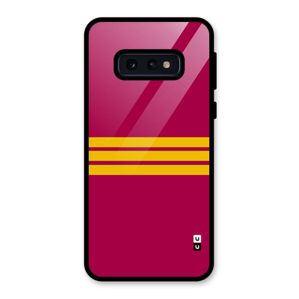 Horizontal Sports Stripes Glass Back Case for Galaxy S10e