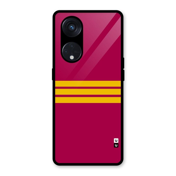 Horizontal Sports Stripes Glass Back Case for Reno8 T 5G
