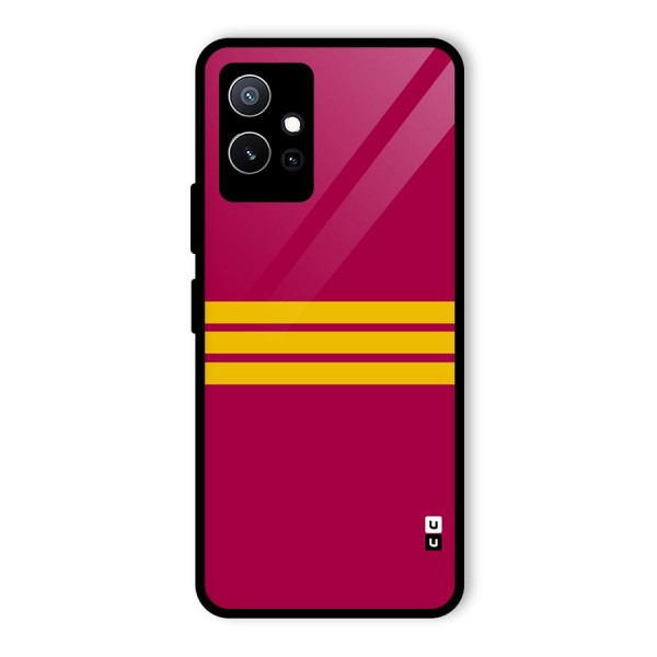 Horizontal Sports Stripes Glass Back Case for Vivo iQOO Z6