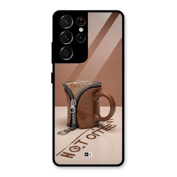 Hot Coffee Glass Back Case for Galaxy S21 Ultra 5G