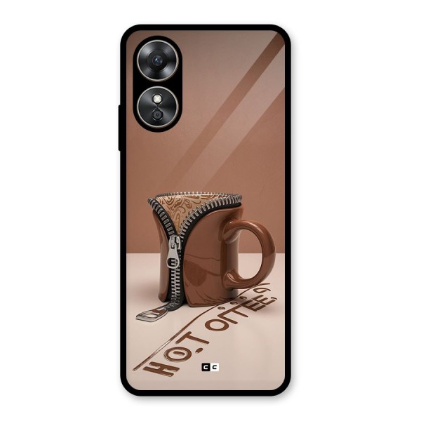 Hot Coffee Glass Back Case for Oppo A17