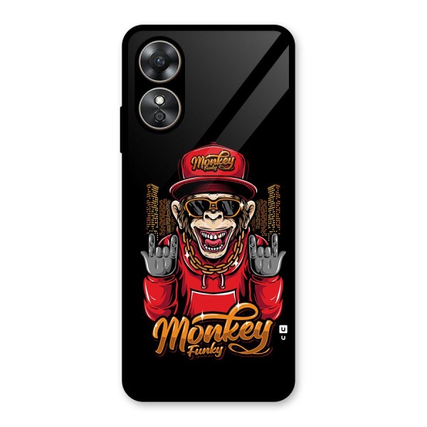 Hunky Funky Monkey Glass Back Case for Oppo A17