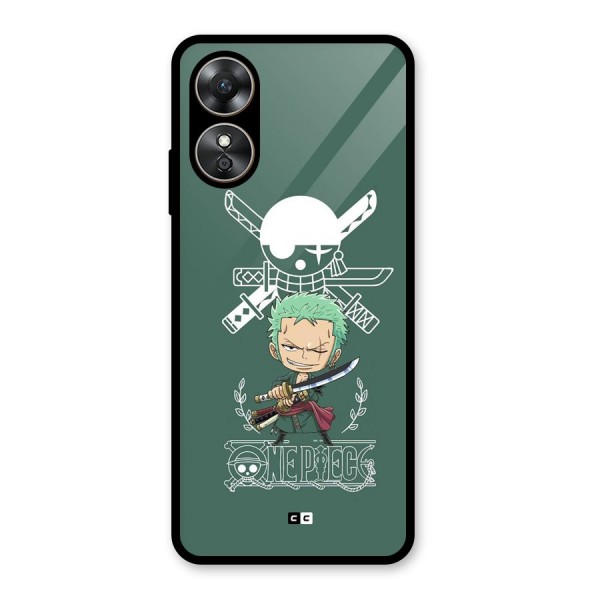 Hunter Zoro Sword Glass Back Case for Oppo A17