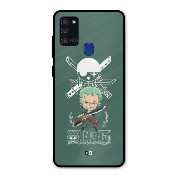Hunter Zoro Sword Metal Back Case for Galaxy A21s