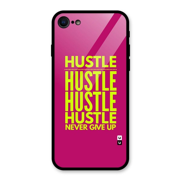 Hustle Never Give Up Glass Back Case for iPhone SE 2022
