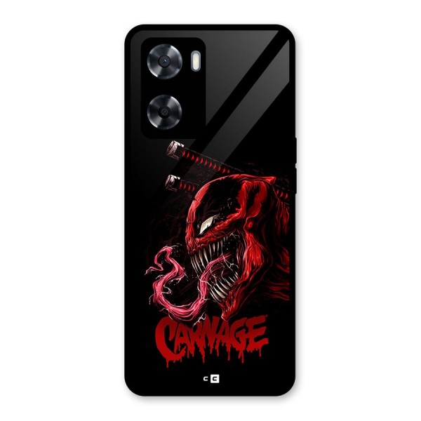 Hybrid Carnage Glass Back Case for Oppo A57 2022