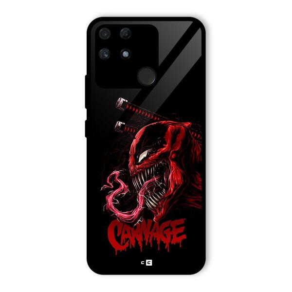 Hybrid Carnage Glass Back Case for Realme Narzo 50A