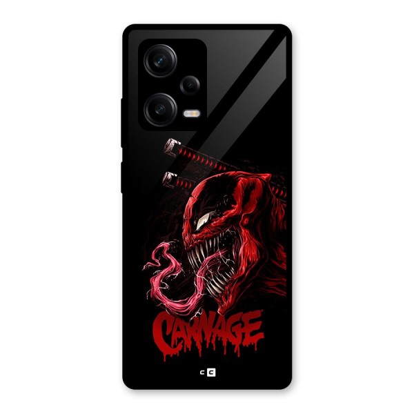 Hybrid Carnage Glass Back Case for Redmi Note 12 Pro