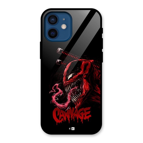 Hybrid Carnage Glass Back Case for iPhone 12 Mini