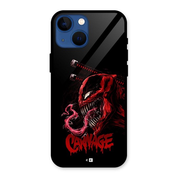 Hybrid Carnage Glass Back Case for iPhone 13 Mini