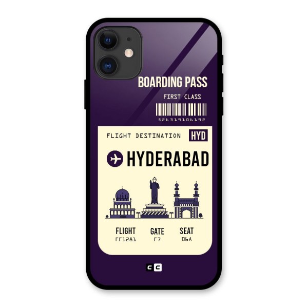 Hyderabad Boarding Pass Glass Back Case for iPhone 11
