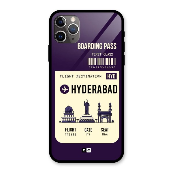 Hyderabad Boarding Pass Glass Back Case for iPhone 11 Pro Max