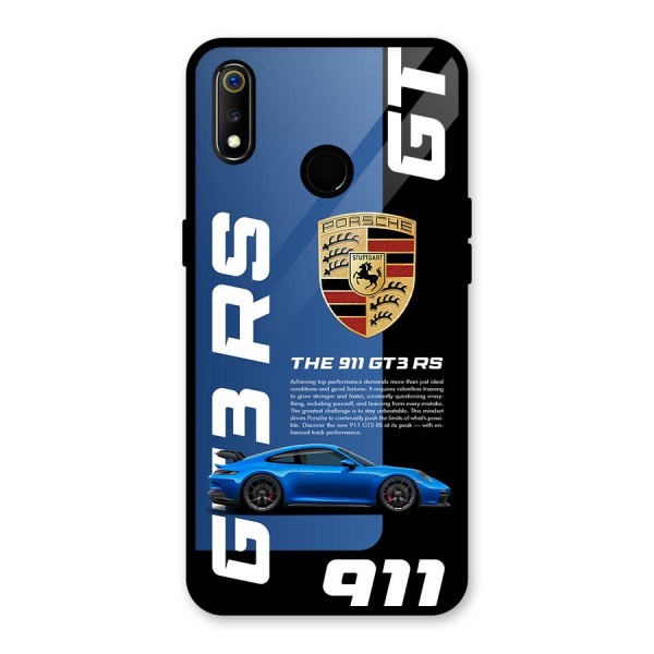 Hyper Car Glass Back Case for Realme 3