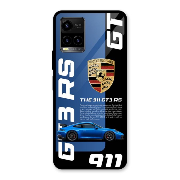 Hyper Car Glass Back Case for Vivo Y21G