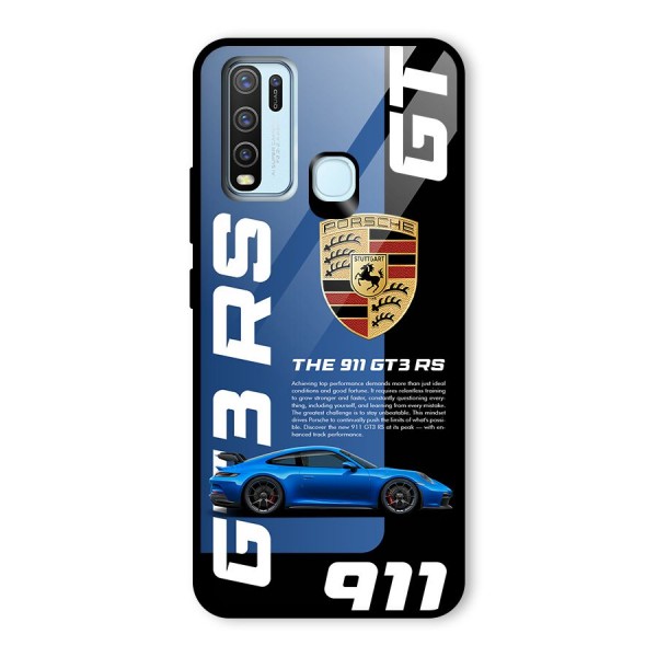 Hyper Car Glass Back Case for Vivo Y30