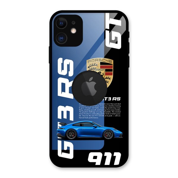 Hyper Car Glass Back Case for iPhone 11 Logo Cut