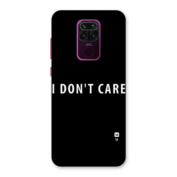 I Dont Care Typography Back Case for Redmi Note 9