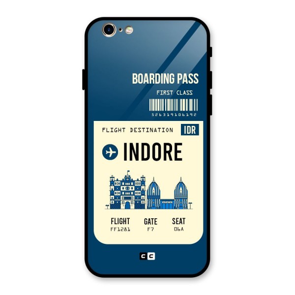 Indore Boarding Pass Glass Back Case for iPhone 6 6S