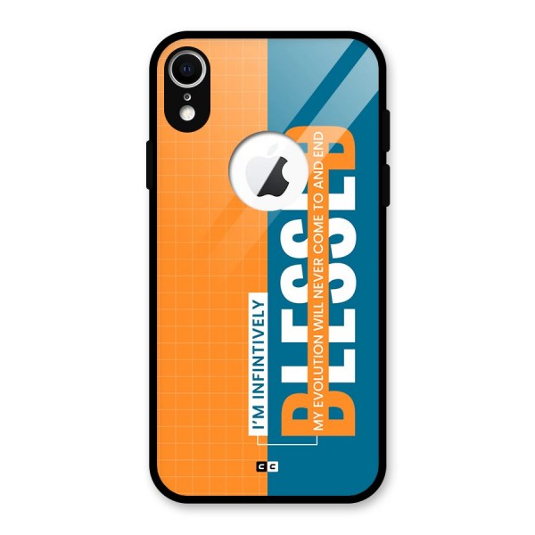 Infinite Blessed Glass Back Case for iPhone XR Logo Cut
