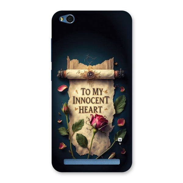 Innocence Of Heart Back Case for Redmi 5A