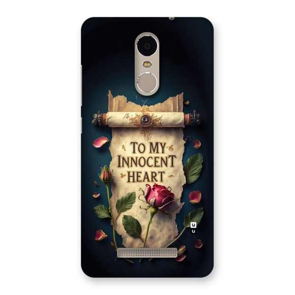 Innocence Of Heart Back Case for Redmi Note 3