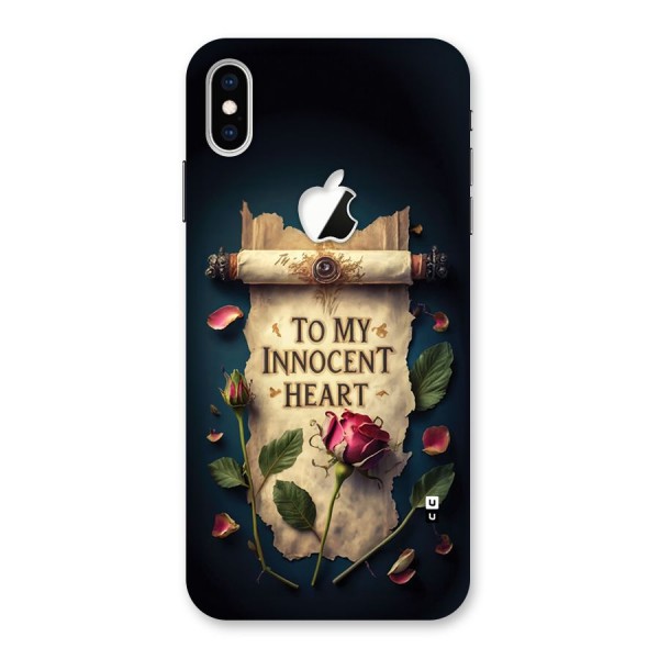 Innocence Of Heart Back Case for iPhone XS Max Apple Cut