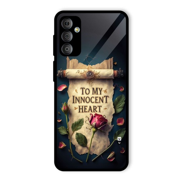 Innocence Of Heart Glass Back Case for Galaxy F23