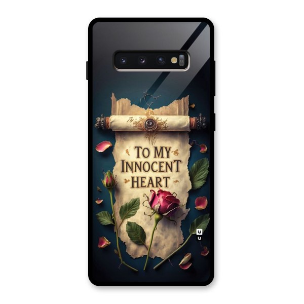 Innocence Of Heart Glass Back Case for Galaxy S10 Plus