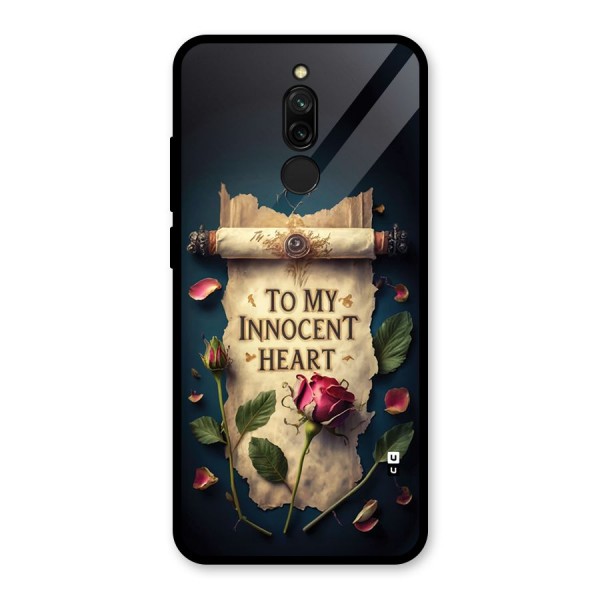 Innocence Of Heart Glass Back Case for Redmi 8