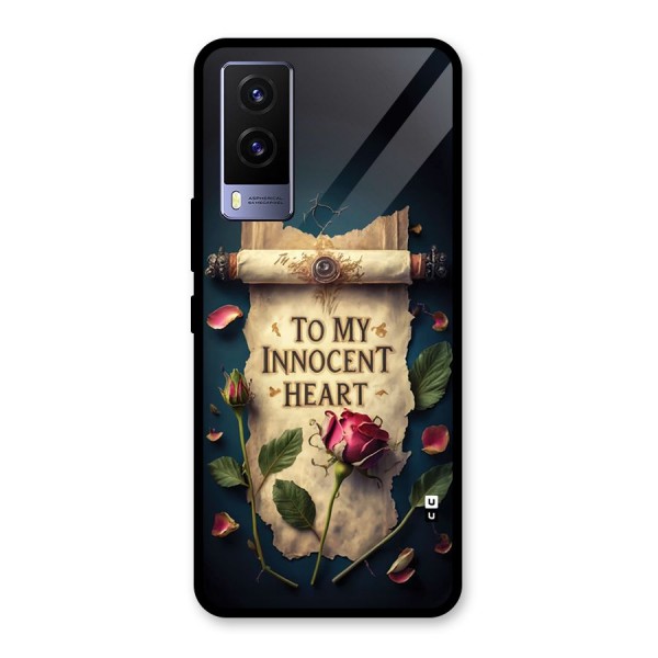 Innocence Of Heart Glass Back Case for Vivo V21e 5G