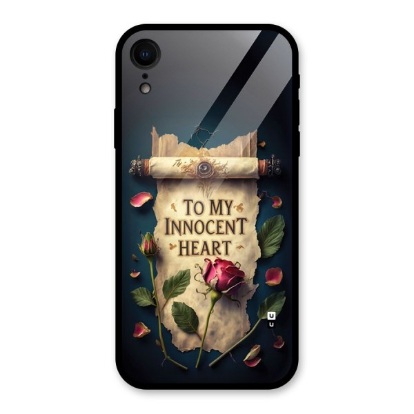Innocence Of Heart Glass Back Case for iPhone XR