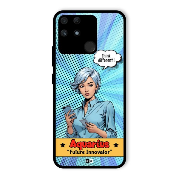 Innovative Aquarius Glass Back Case for Realme Narzo 50A