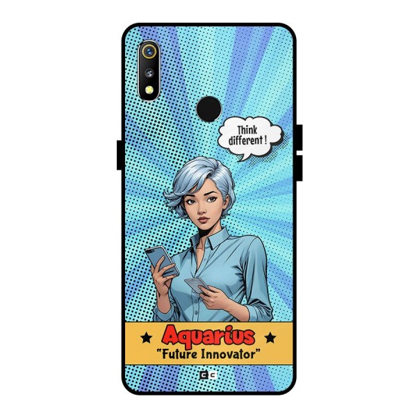 Innovative Aquarius Metal Back Case for Realme 3