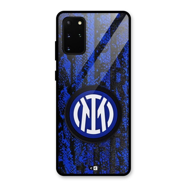 Inter Milan Texture Glass Back Case for Galaxy S20 Plus
