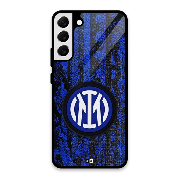 Inter Milan Texture Glass Back Case for Galaxy S22 Plus 5G
