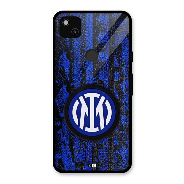 Inter Milan Texture Glass Back Case for Google Pixel 4a