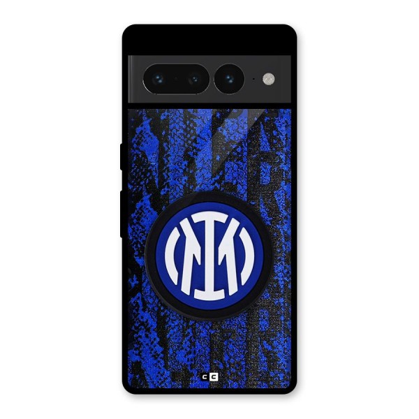 Inter Milan Texture Glass Back Case for Google Pixel 7 Pro