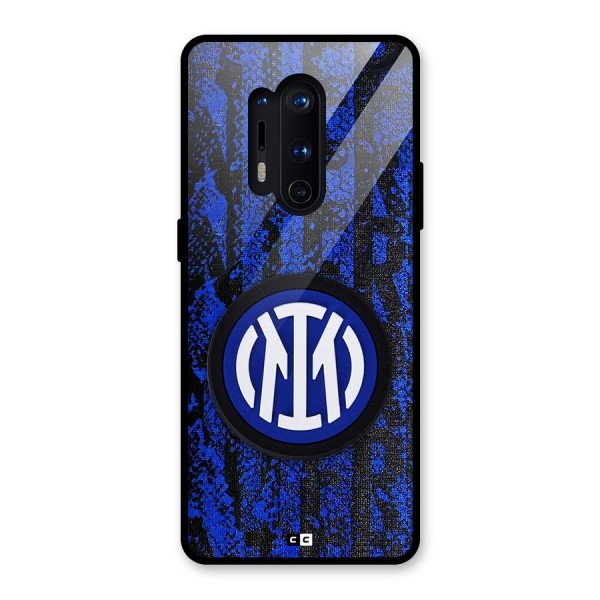 Inter Milan Texture Glass Back Case for OnePlus 8 Pro