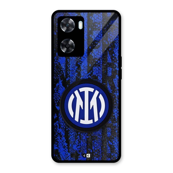 Inter Milan Texture Glass Back Case for Oppo A77
