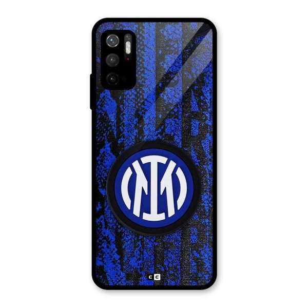 Inter Milan Texture Glass Back Case for Poco M3 Pro 5G