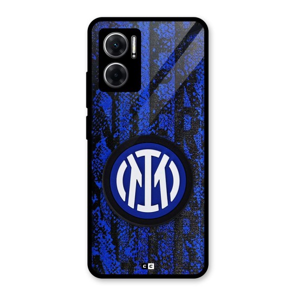 Inter Milan Texture Glass Back Case for Redmi 11 Prime 5G