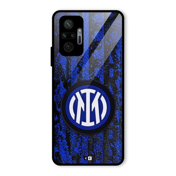 Inter Milan Texture Glass Back Case for Redmi Note 10 Pro Max