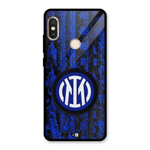 Inter Milan Texture Glass Back Case for Redmi Note 5 Pro