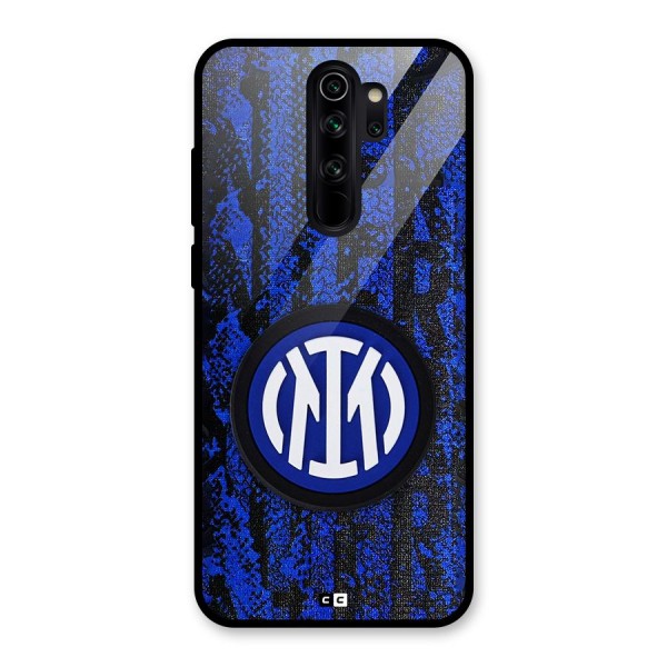 Inter Milan Texture Glass Back Case for Redmi Note 8 Pro