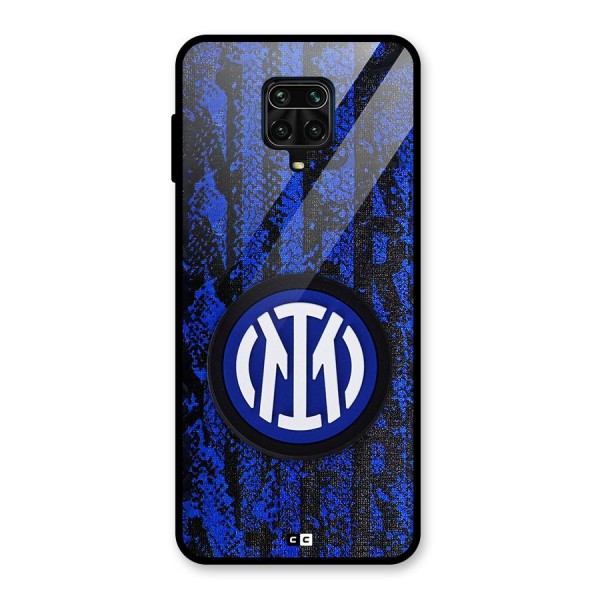 Inter Milan Texture Glass Back Case for Redmi Note 9 Pro Max