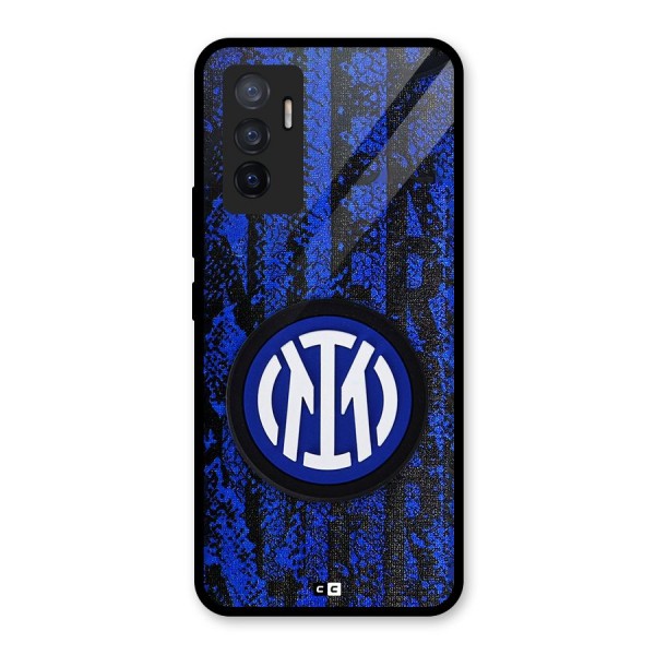 Inter Milan Texture Glass Back Case for Vivo V23e