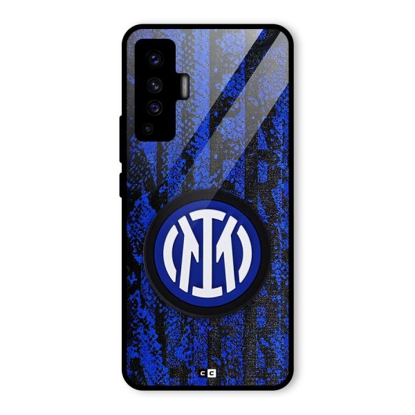 Inter Milan Texture Glass Back Case for Vivo X50