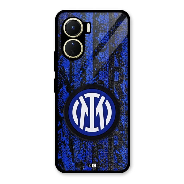Inter Milan Texture Glass Back Case for Vivo Y16