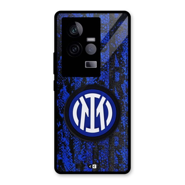 Inter Milan Texture Glass Back Case for Vivo iQOO 11 5G